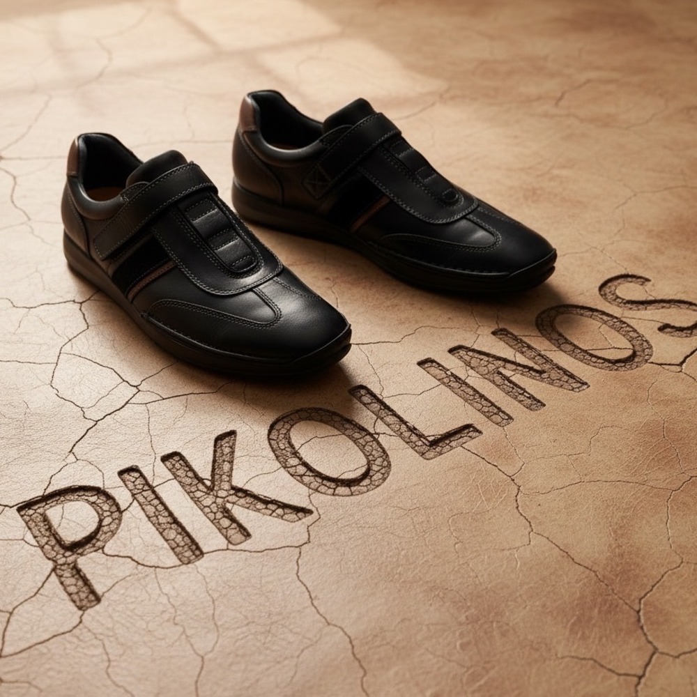 Pikolinos Mens Berna M8J  Black Leather Hook and Loop Sneakers Size 45 EU 12 US